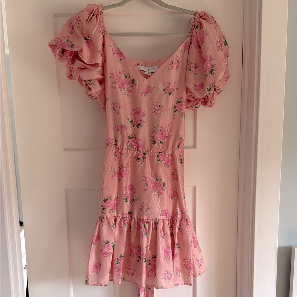 LoveShackFancy Pink Ruffled Mini Dress